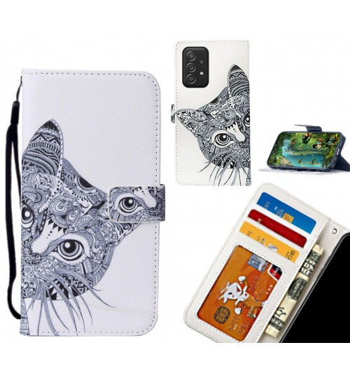 Samsung Galaxy A52 case leather wallet case printed ID