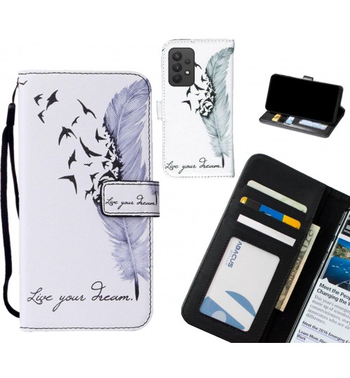 Samsung Galaxy A32 case leather wallet case printed ID