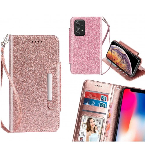 Samsung Galaxy A52 Case Glitter wallet Case ID wide Magnetic Closure