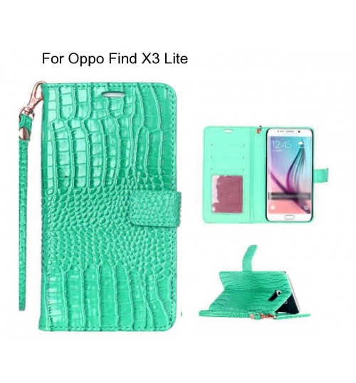Oppo Find X3 Lite case Croco wallet Leather case