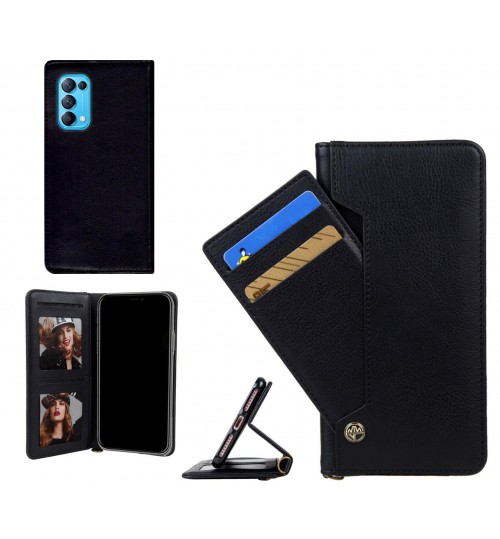 Oppo Find X3 Lite case slim leather wallet case 4 cards 2 ID magnet