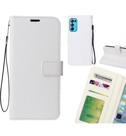 Oppo Find X3 Lite Case Fine Leather Wallet Case - White
