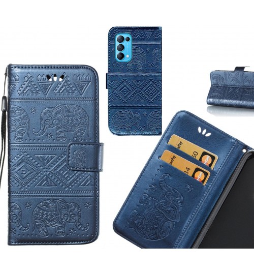 Oppo Find X3 Lite case Wallet Leather case Embossed Elephant Pattern