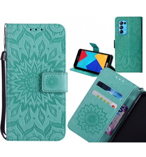 Oppo Find X3 Lite Case Leather Wallet case embossed sunflower pattern