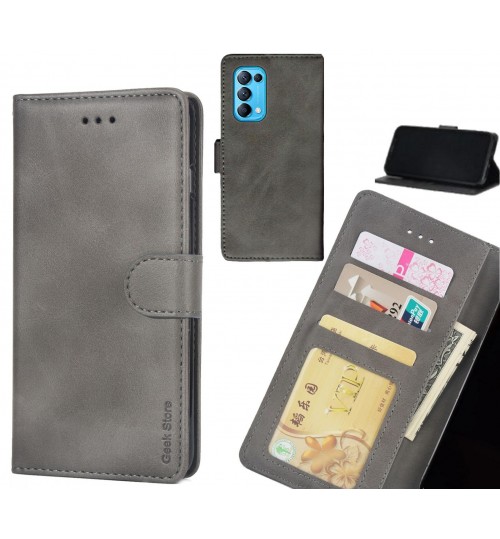 Oppo Find X3 Lite Case Executive Leather Wallet Case - Grey