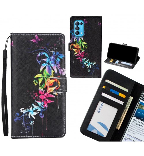 Oppo Find X3 Lite case 3 card leather wallet case printed ID