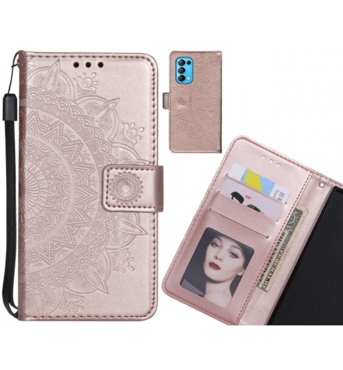 Oppo Find X3 Lite Case mandala embossed leather wallet case
