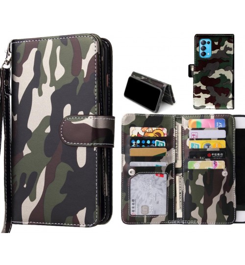 Oppo Find X3 Lite Case Camouflage Wallet Leather Case