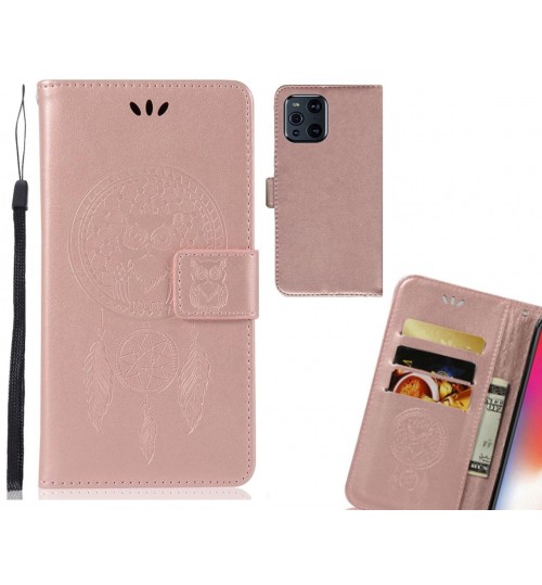 Oppo Find X3 Pro Case Embossed wallet case owl