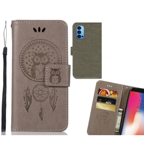 Oppo Reno 4 Pro Case Embossed wallet case owl