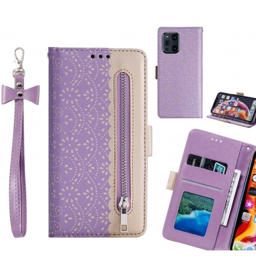 Oppo Find X3 Pro Case Multifunctional Wallet Case - Purple