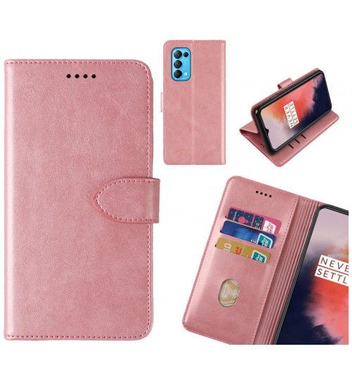 Oppo Find X3 Lite Case Premium Leather Id Wallet Case - Rose Gold