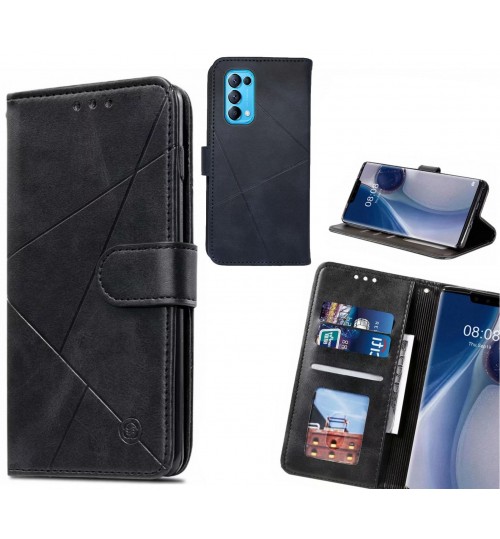 Oppo Find X3 Lite Case Fine Leather Wallet Case - Black
