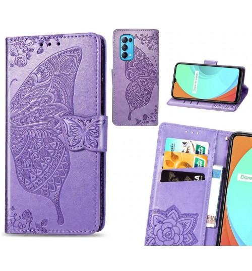 Oppo Find X3 Lite case Embossed Butterfly Wallet Leather Case