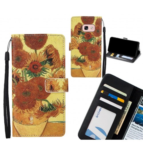 Galaxy A3 2017 case leather wallet case van gogh painting