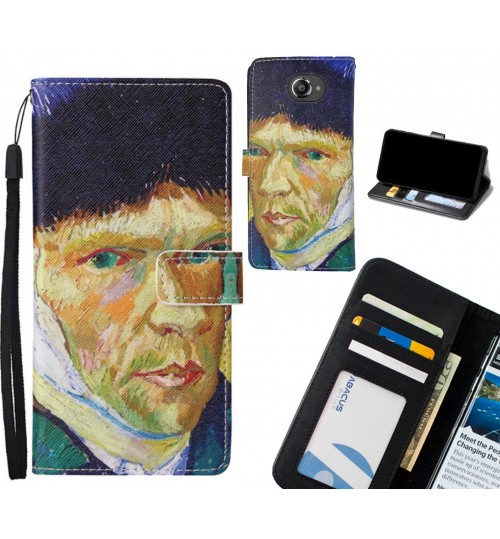 Vodafone Ultra 7 case leather wallet case van gogh painting