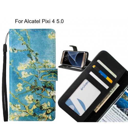 Alcatel Pixi 4 5.0 case leather wallet case van gogh painting