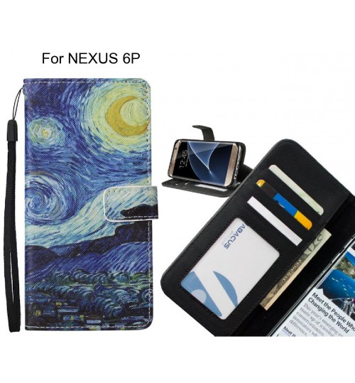 NEXUS 6P case leather wallet case van gogh painting