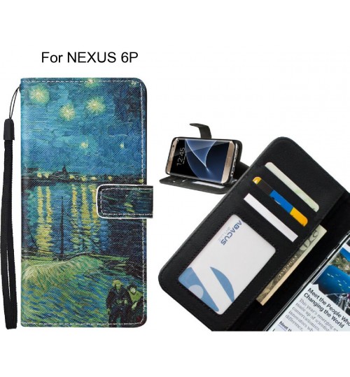 NEXUS 6P case leather wallet case van gogh painting