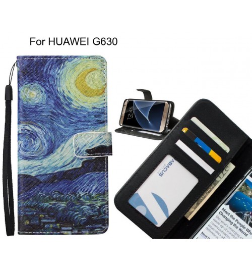 HUAWEI G630 case leather wallet case van gogh painting