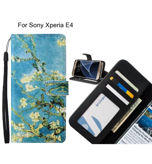 Sony Xperia E4 case leather wallet case van gogh painting