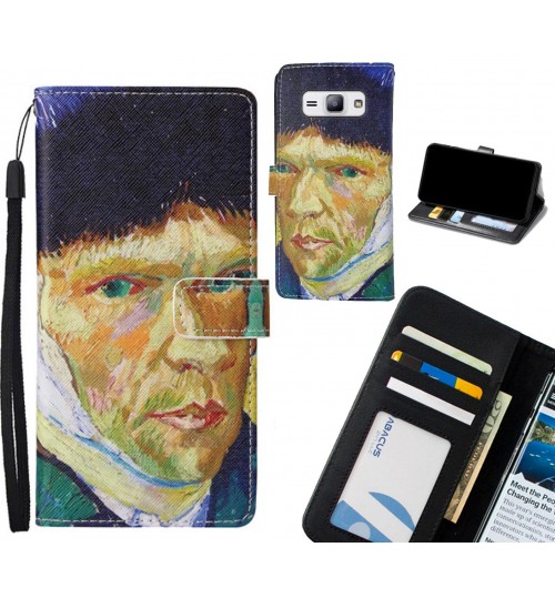 Galaxy J1 Ace case leather wallet case van gogh painting