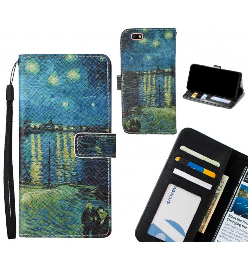 Oppo A77 case leather wallet case van gogh painting