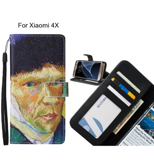 Xiaomi 4X case leather wallet case van gogh painting