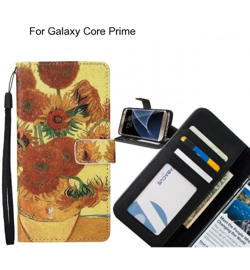 Galaxy Core Prime case leather wallet case van gogh painting