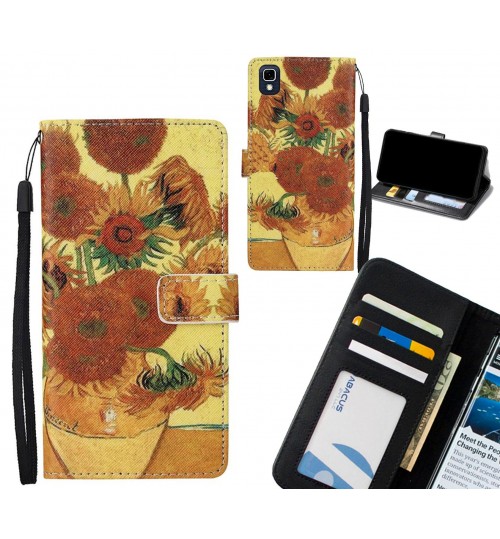 LG X power case leather wallet case van gogh painting