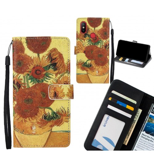 Xiaomi Mi 6X case leather wallet case van gogh painting