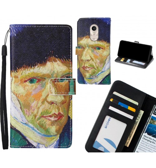 Alcatel 3c case leather wallet case van gogh painting