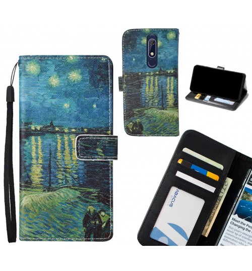 Nokia 5.1 case leather wallet case van gogh painting