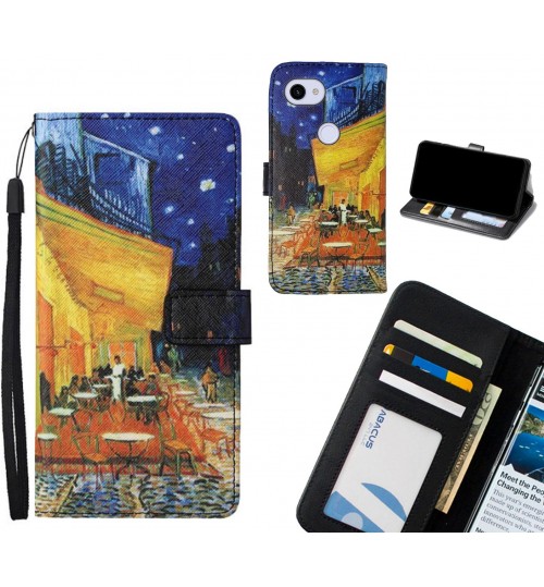 Google Pixel 3a case leather wallet case van gogh painting