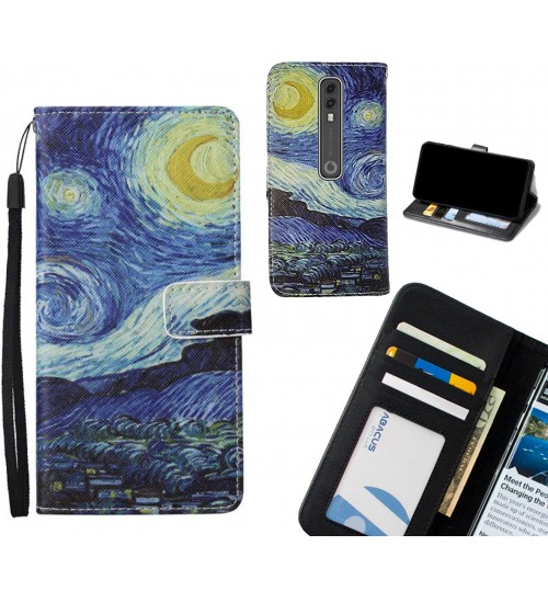 Vodafone V10 case leather wallet case van gogh painting