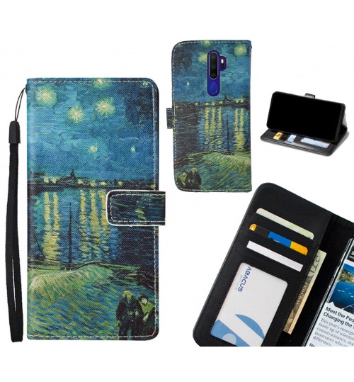 Oppo A9 2020 case leather wallet case van gogh painting