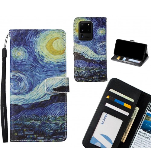 Galaxy S20 Ultra case leather wallet case van gogh painting