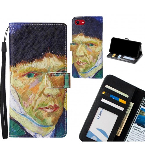 iPhone SE 2020 case leather wallet case van gogh painting