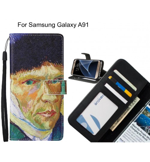 Samsung Galaxy A91 case leather wallet case van gogh painting