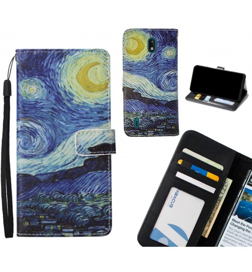 Nokia 1.3 case leather wallet case van gogh painting