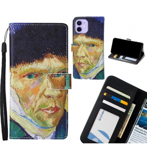 iPhone 12 Mini case leather wallet case van gogh painting