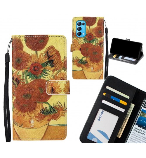 Oppo Find X3 Lite case leather wallet case van gogh painting