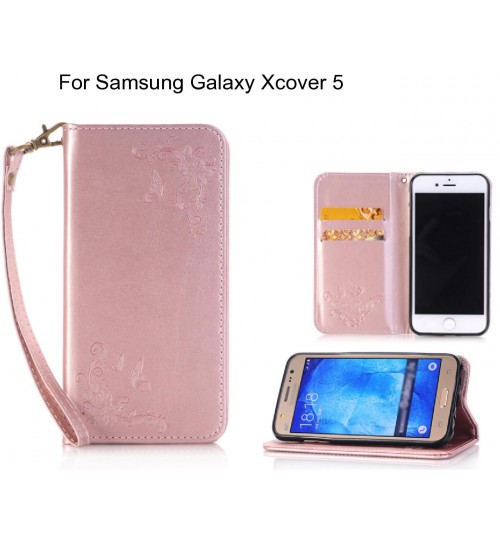 Samsung Galaxy Xcover 5 CASE Premium Leather Embossing wallet Folio case