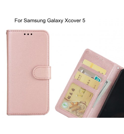 Samsung Galaxy Xcover 5  Case Magnetic Flip Leather Wallet Case - Rose Gold