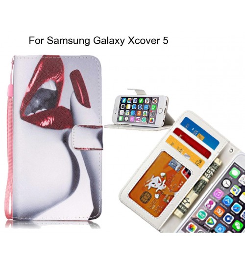 Samsung Galaxy Xcover 5 case 3 card leather wallet case printed ID