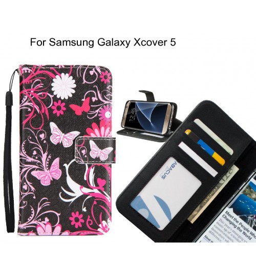 Samsung Galaxy Xcover 5 case 3 card leather wallet case printed ID