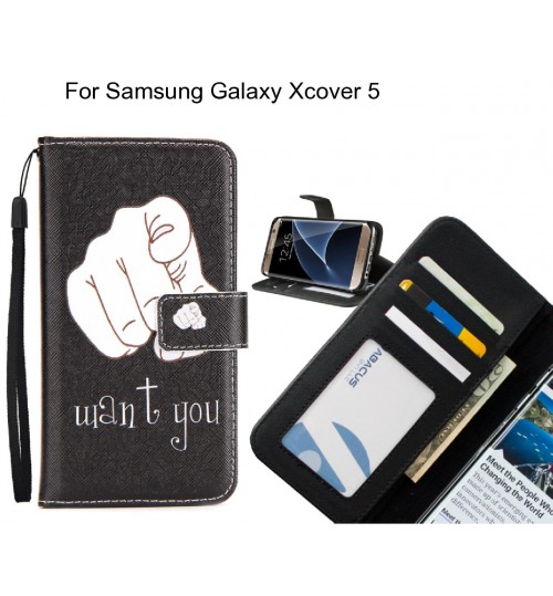 Samsung Galaxy Xcover 5 case 3 card leather wallet case printed ID