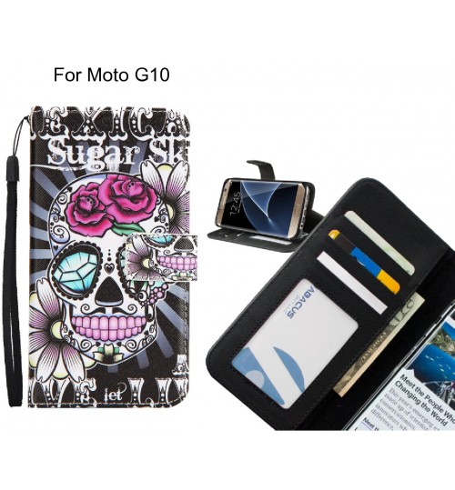 Moto G10 case 3 card leather wallet case printed ID