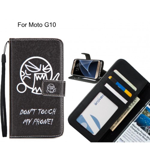 Moto G10 case 3 card leather wallet case printed ID
