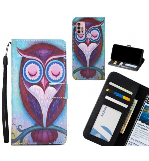 Moto G30 case 3 card leather wallet case printed ID